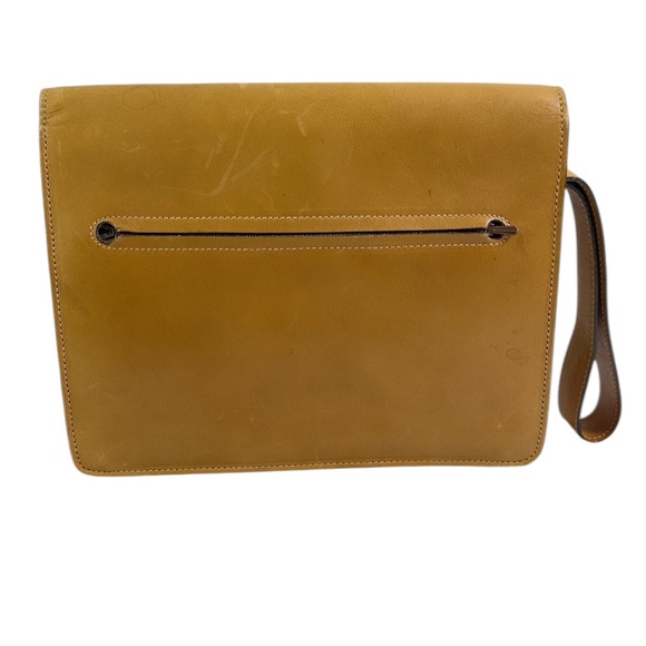 Rare Genuine Vintage GUCCI Tan Leather Clutch Wristlet Bag Made In Italy - Picture 5 of 14